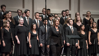 The Oxy Glee Club performs at homecoming