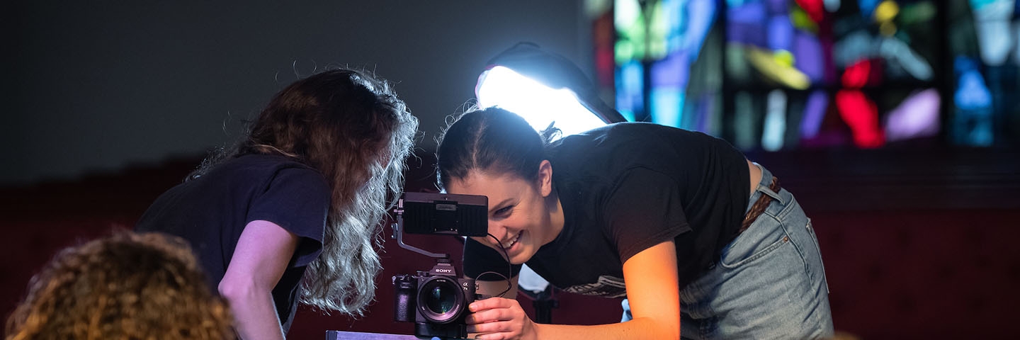 Occidental students film in Herrick Chapel