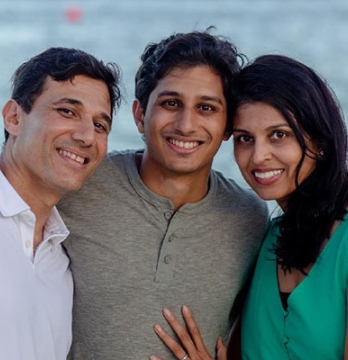 The Desai family: dad, son and mom